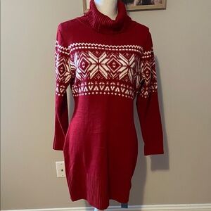 NWT Red Turtleneck Sweater Dress